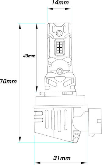Lămpi Autoturismului H11 / H16 / DRL Canbus LED 5500K Alb rece 32V 2buc