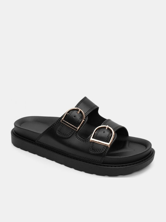 Women's Flat Sandals Flatforms in Black Color