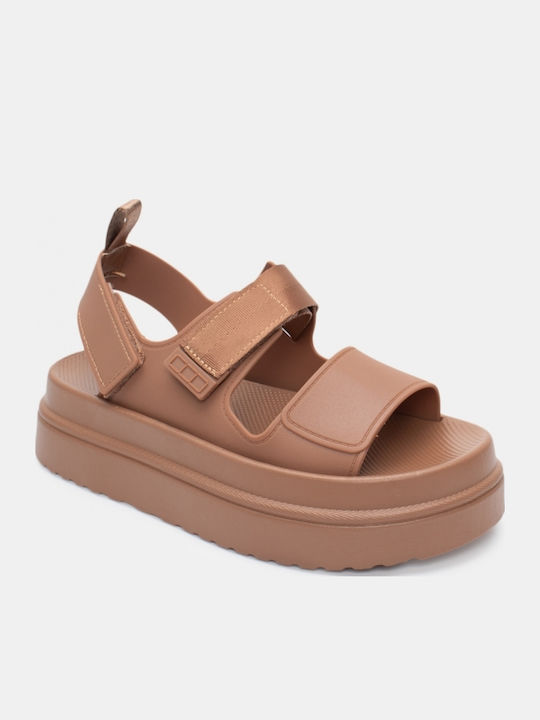 Sandale Casual Damă Flatforme Maro