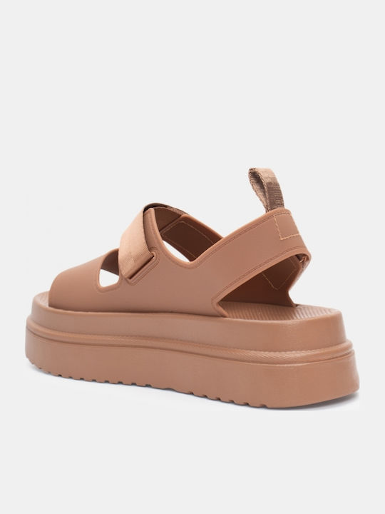 Sandale Casual Damă Flatforme Maro