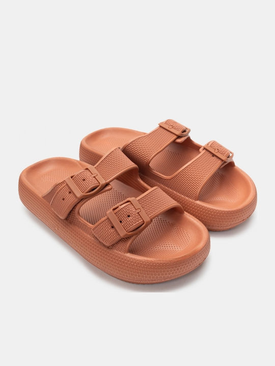Women's Flat Sandals in Brown Color