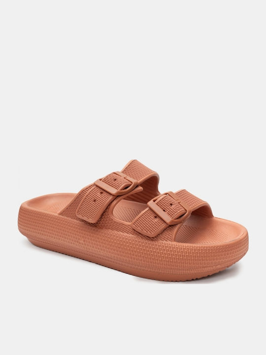 Women's Flat Sandals in Brown Color