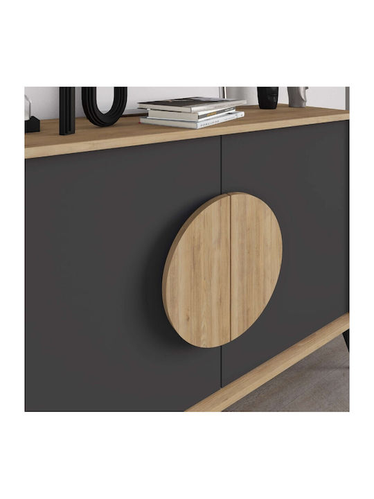 Sideboard Gora made of Wood & Metal Sapphire Oak - Silky Black 110x40x82cm