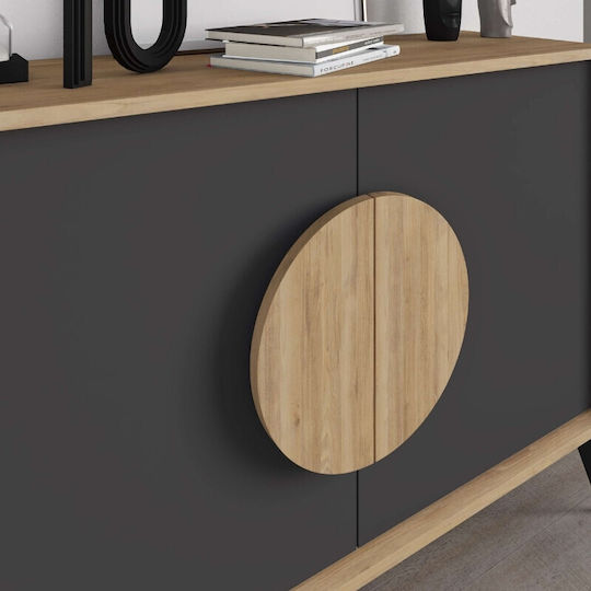 Μπουφές Gora από Ξύλο & Μέταλλο Sapphire Oak - Silky Black 110x40x82cm