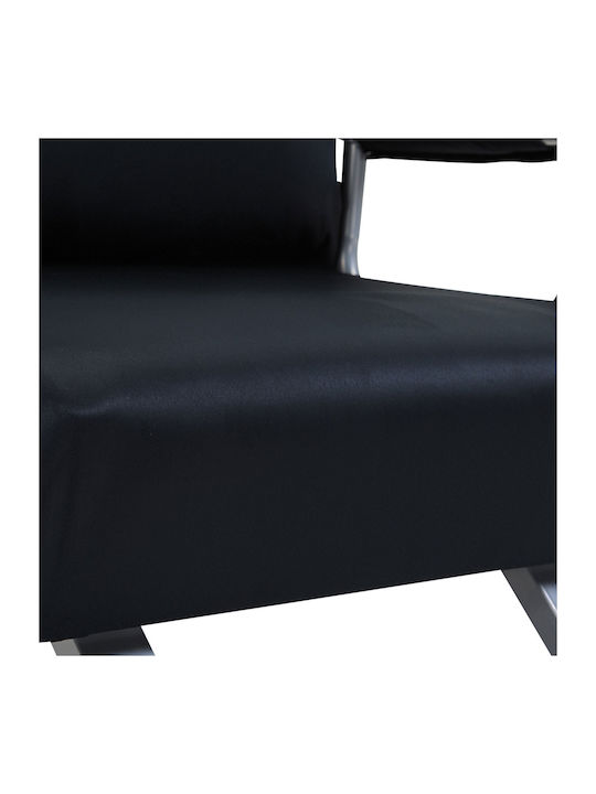 Schlafsessel Black Velvet-Black Metal 65x77x80cm