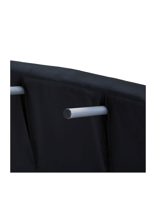 Schlafsessel Black Velvet-Black Metal 65x77x80cm