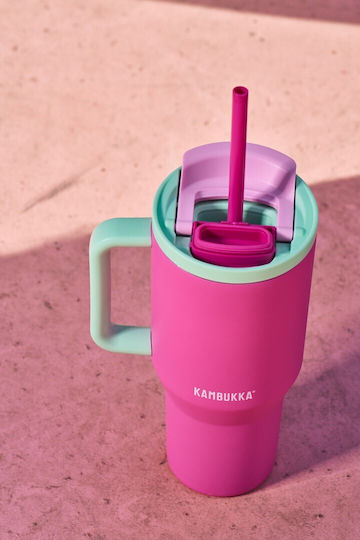 Kambukka Чаша Термос Неръждаема Стомана 950ml Thermal Mug Телескопична Сламка Bubblegum Mint с Сламка