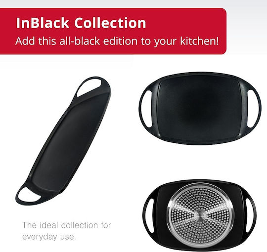 Mâner din teflon compatibil cu plite cu inducție, electrice sau pe gaz 36.9x24.6x4 cm negru