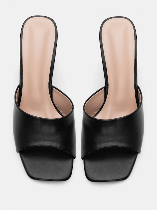 Luigi Heel Mules Black