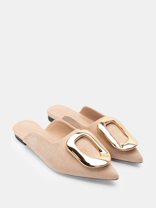 Luigi Heel Mules Beige