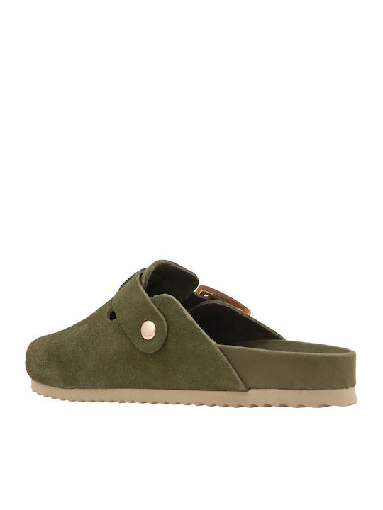 Flat Mules σε Χακί Χρώμα