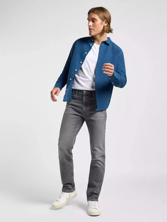Long-sleeved Linen Shirt Dark Blue