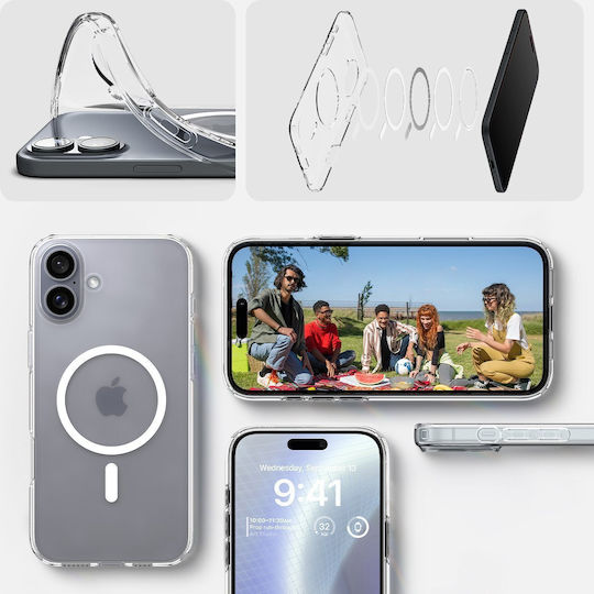 Spigen Crystal Flex Umschlag Rückseite Silikon Transparent (iPhone 16)