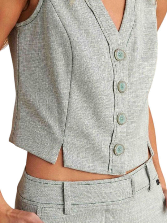 Light Khaki Γυναικείο Γιλέκο