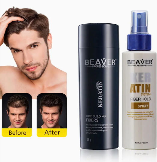 Beaver Лосион за коса Hair Fibers Hold Spray за Изглаждане с Кератин 120ml