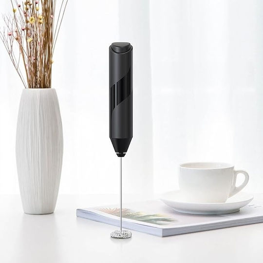 Spumantor de Lapte Mini cu Baterii Lungime Bază 22 Cm Negru