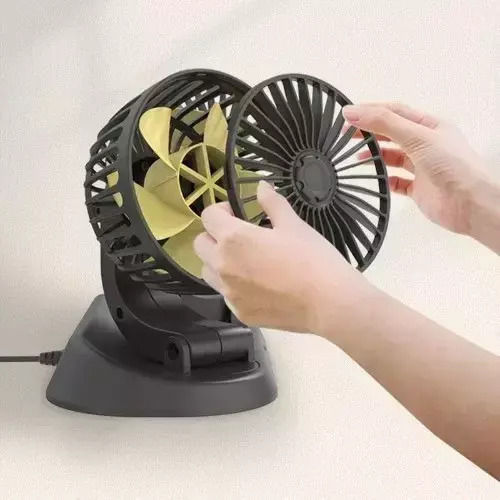 Triple Car Fan 12v Pervoi Ctc-651 Black Yellow