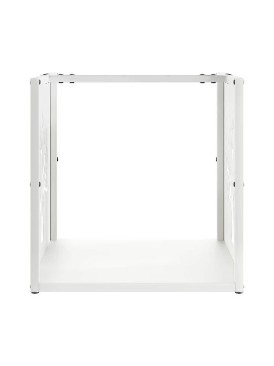 vidaXL Lemn de foc Lemn Raft Depozitare lemne 40x40x40cm Alb