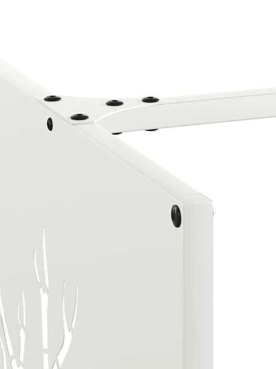vidaXL Lemn de foc Lemn Raft Depozitare lemne 40x40x40cm Alb