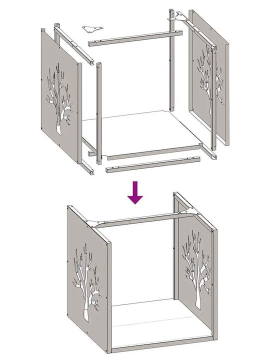vidaXL Ξύλινο Ράφι Αποθήκευσης Ξύλων 40x40x40cm Πράσινο