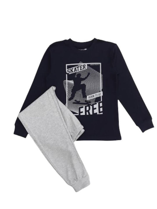 Venere Kinder Schlafanzug Winterlich Baumwoll Dark Blue