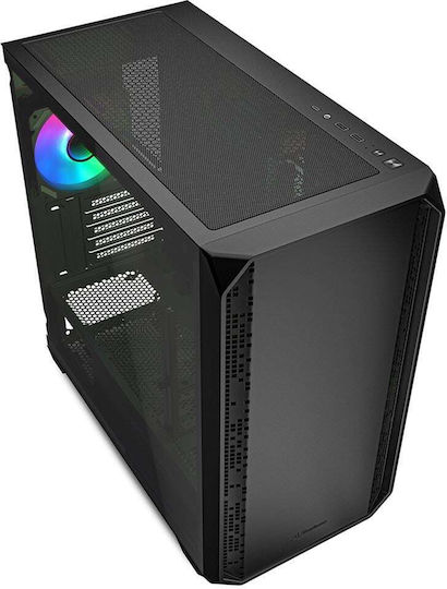 Sharkoon MK2 RGB Gaming Micro Tower Computer Case with Side Window Black