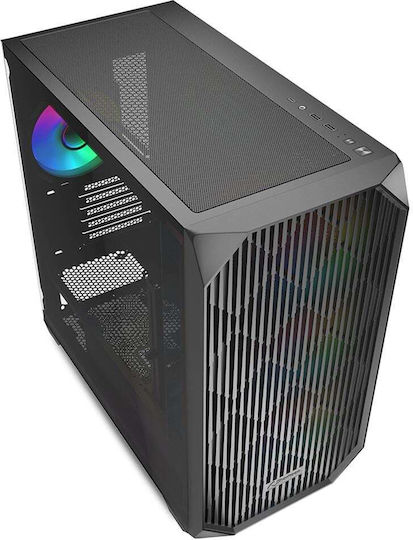 Sharkoon MK3 RGB Gaming Micro Tower Computer Case with Side Window Black