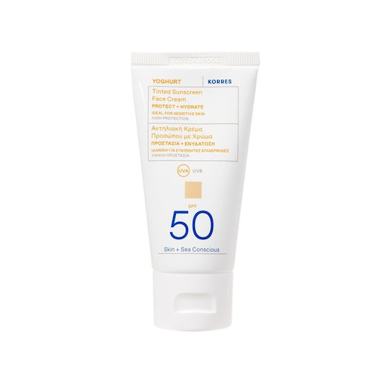 Korres Yoghurt Sunscreen Cream Face SPF50 with Color 50ml