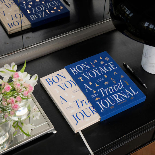 Printworks Bon Voyage - A Travel Journal Carnet 68 Foi Albastru