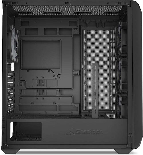 Sharkoon AK3 RGB Gaming Midi Tower Computer Case with Side Window Black