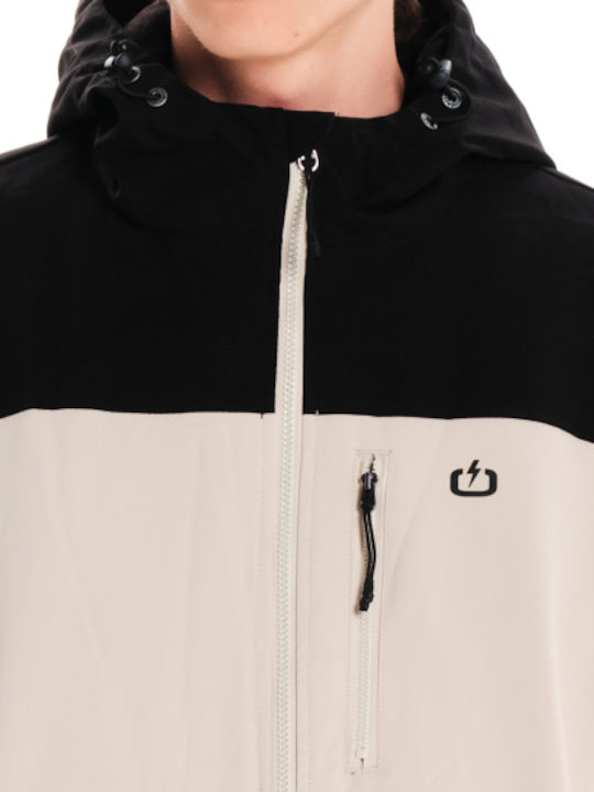 Winter Jacket Waterproof and Windproof Ecru/black