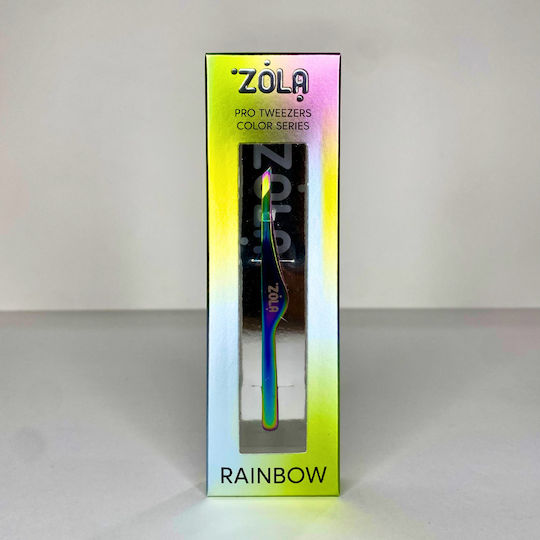 Zola Professional Beveled Tweezers Eyebrows Rainbow