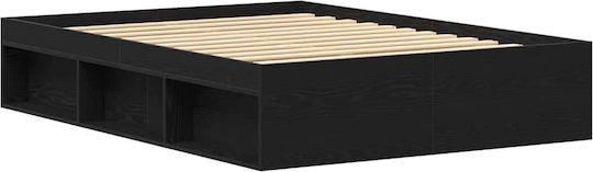 Vidaxl Bettgestell ohne Matratze Schwarze Eiche 140x190cm 1 Stück Einzel Braun
