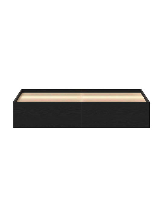 Vidaxl Bettgestell ohne Matratze Schwarze Eiche 200x200cm Holzwerkstoff 1 Stück Doppel Braun