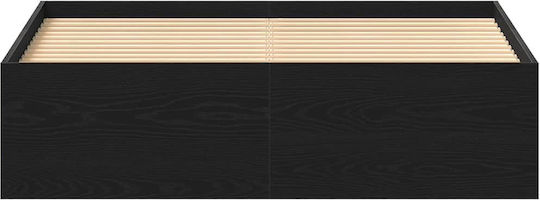 Vidaxl Bettgestell ohne Matratze Schwarze Eiche 140x190cm 1 Stück Einzel Braun