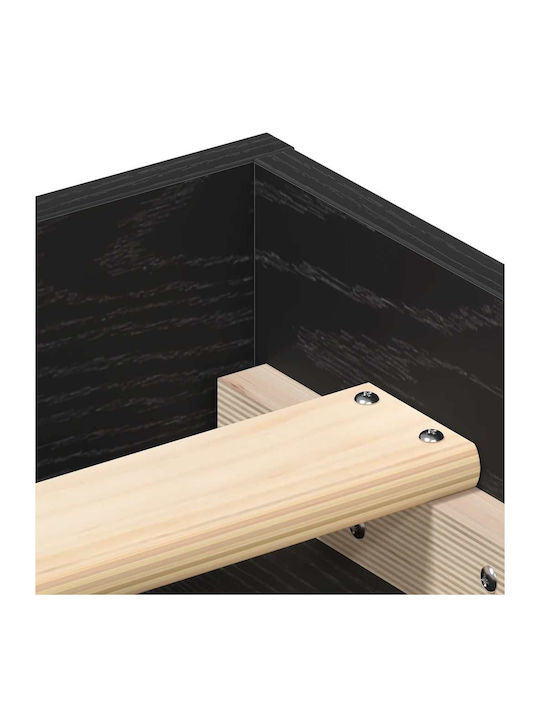 Vidaxl Bettgestell ohne Matratze Schwarze Eiche 200x200cm Holzwerkstoff 1 Stück Doppel Braun