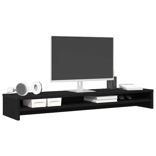 vidaXL Desktop Stand Monitor Black Oak (862419)