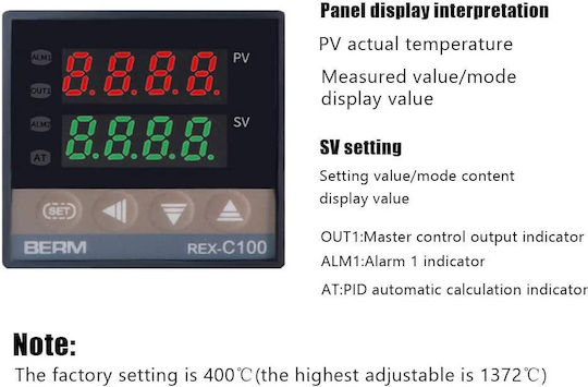 Hilitand 0 °c 400 °c Alarm Digital Intelligent Thermostat Led Pid Temperature Controller Kits Ac110 V-240 V Rex-c100