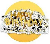 Osomepop Heijin2.0 Pop Up Greeting Card Birthday with Music in Black Color