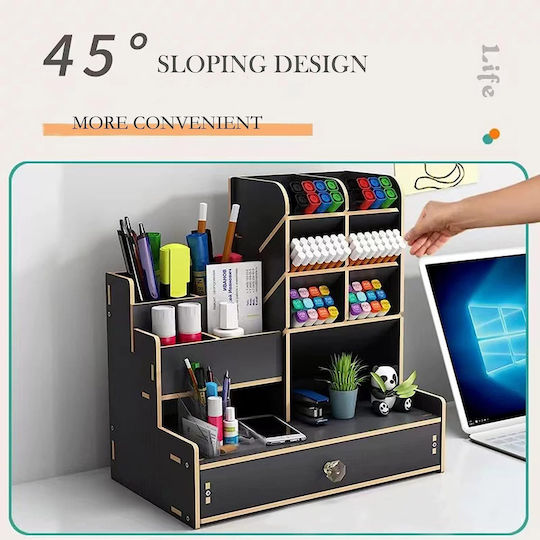 Lemnos Organizator de birou Konamo în Culoare Negru 25x5x15cm