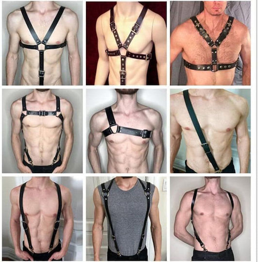 Smd Crossbow Men's Strap Harness Vegan Leather Black