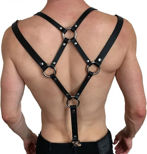 Smd Crossbow Men's Strap Harness Vegan Leather Black