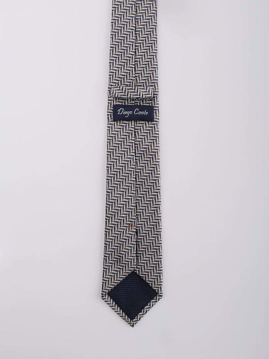Diego Conte Ανδρική Γραβάτα με Σχέδια BLACK/SILVER/BROWN
