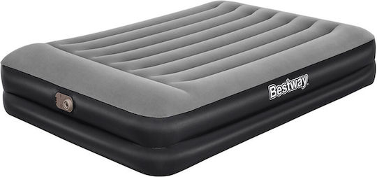 Bestway Inflatable Double Air Mattress with Integrated Electric Pump 203x152x46cm Grey