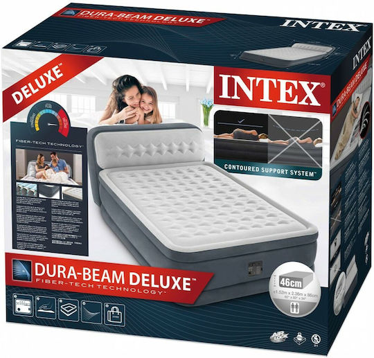 Intex Air Mattress Double with Integrated Electric Pump Deluxe Ultra Plush 236x152x86cm