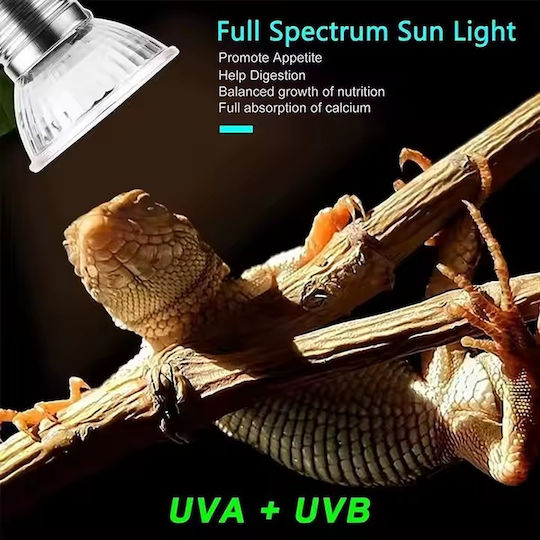 LED Heat Lamp UVA+UVB 5 Reptile Turtle Lighting Thick Thread 3W