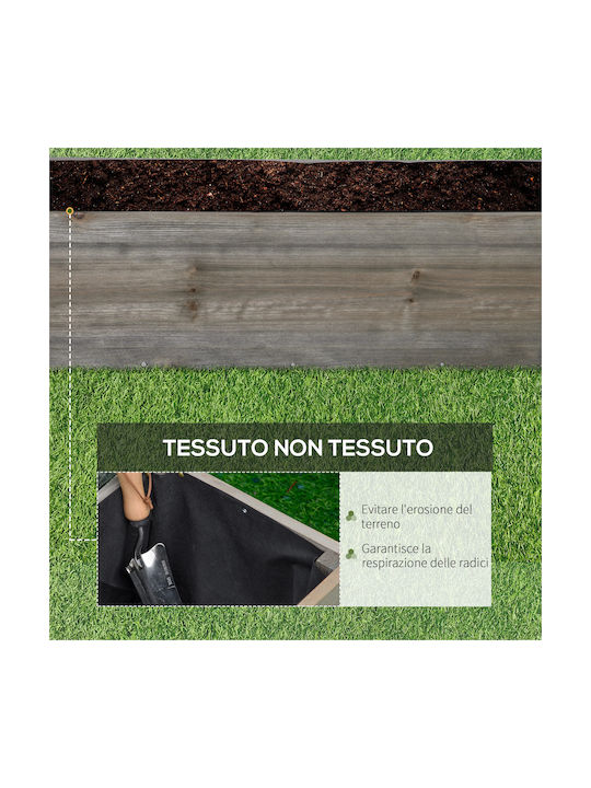 Outsunny Planter Box Wooden Grey 96x30.6x30cm.