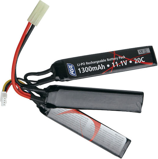 Asg Li-Po Battery 11.1V 1300mAh 25C 3S for RC Vehicle 3 Pieces