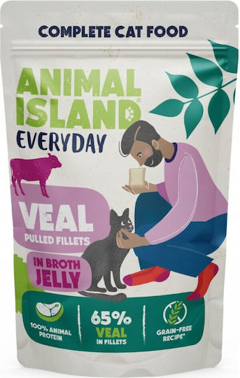 Animal Island Wet Food for Cats in Pouches with Calf 12x85gr