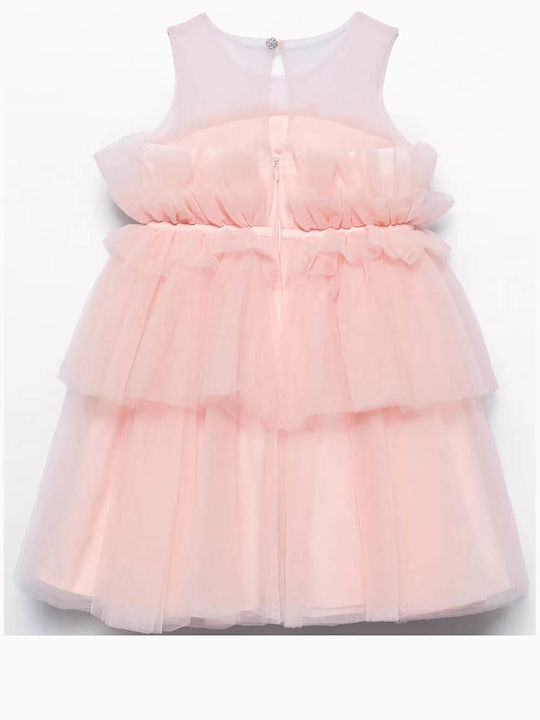 Rochie pentru Copii Fără mâneci Din tul Pink